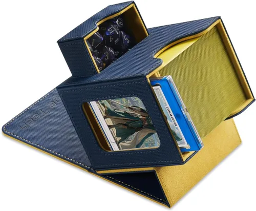 Vista 14 de Mage Tech Caja de cartas para MTG Commander, diseño patentado, pantalla Commander, se adapta a 100 tarjetas de doble manga, ladrillo de tarjetas