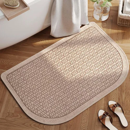 Vista 13 de YDKGL Alfombra de baño Half Circle, alfombras de baño finas antideslizantes A- Marrón a