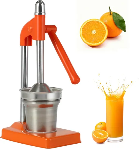 Vista 2 de Exprimidor manual de hierro fundido, exprimidor manual de cítricos de acero inoxidable resistente, exprimidor de frutas para limón, naranja