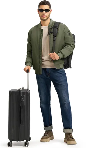 Vista 2 de TBMPOY Men's Winter Bomber Jacket Warm Fall Casual Flight Windbreaker Padded Coats Full Zip Stylish Varsity