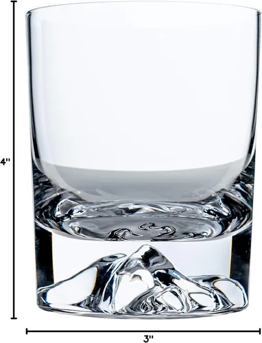 Vista 9 de Amehla "Foundation Crystal Rocks - Vasos de whisky de 10 onzas con base pesada montañas, vaso de whisky de montaña para bourbon - Elegante vaso