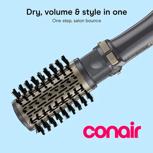 Vista 2 de Peine redondo rotador para el cabello Infiniti Pro Spin Air, con aire caliente, 2 pulgadas, color oscuro, de Conair, Estilizador rotativo, giro