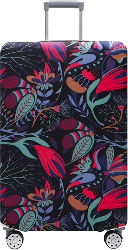 Vista 15 de TRAVEL KIN - Funda lavable para maleta con protección antiarañazos, protector para maletas de 18-32 pulgadas, Autumn Leaves, M, Moda