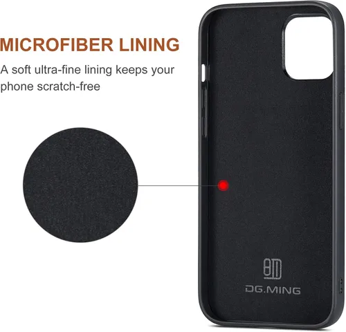 Vista 6 de ZCDAYE Funda tipo cartera para iPhone 11, iPhone 11 (6.1 pulgadas), piel marrón con tarjetero extraíble y función atril