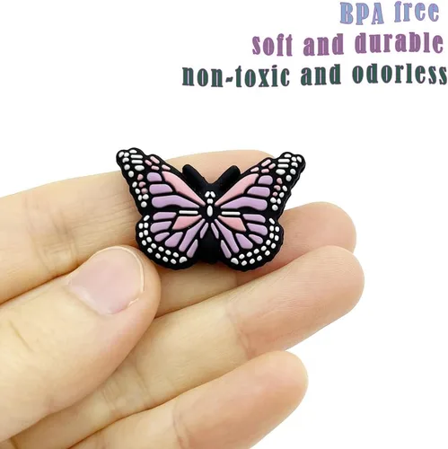 Vista 2 de 10 cuentas focales de mariposa para bolígrafos, cuentas focales de silicona para hacer llaveros, pulseras, cuentas, suministros de manualidades