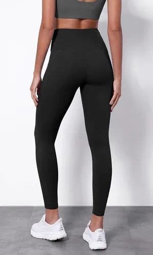 Vista 2 de ODODOS Leggings de yoga con cintura cruzada para mujer con bolsillos, pantalones de yoga de entrenamiento cruzado de 2528 pulgadas