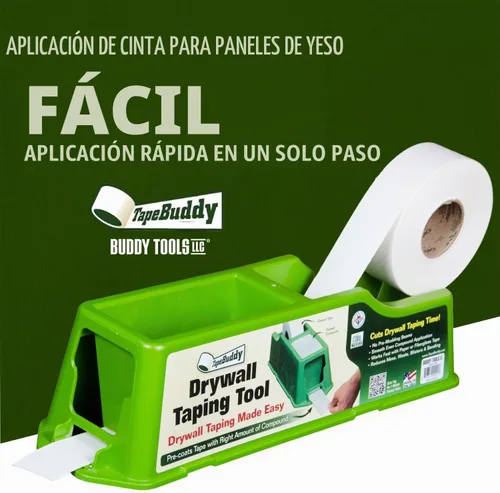 Vista 2 de Buddy Tools TapeBuddy Herramienta de Encintado de Paneles de Yeso - Simplifica la Cinta de Banjo de Paneles de Yeso - Dispensador de Cinta Confiable