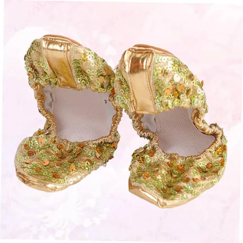 Vista 5 de jojofuny 1 par de zapatos latinos de danza del vientre, zapatos de danza contemporánea, calcetines para niñas y niñas, calcetines de ballet