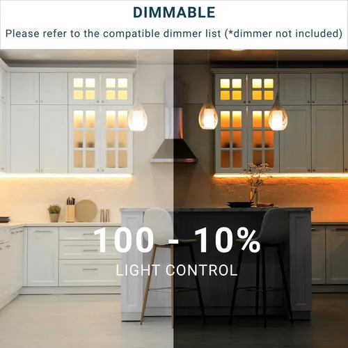Vista 7 de PARMIDA - Iluminación LED para debajo del gabinete, instalación cableada, 10 pulgadas, 6.5 W, 5CCT seleccionable por color, 2700 K/3000 K/4000
