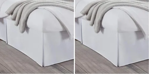 Vista 48 de Nestl Falda de cama individual blanca – Falda de cama de tamaño individual de 14 pulgadas de caída – Faldas de cama de microfibra cepillada – Falda