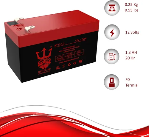 Vista 7 de Neptune - Batería SLA de repuesto para Ultratech Power Products original UT1213 12 V 1,3 Ah