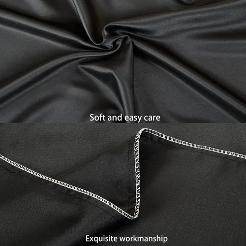 Vista 3 de FLXXIE Paquete de 2 fundas de almohada de satén con cremallera para niños pequeños, 13 x 18 pulgadas, lujosas y sedosas, suaves, de viaje, para Negro
