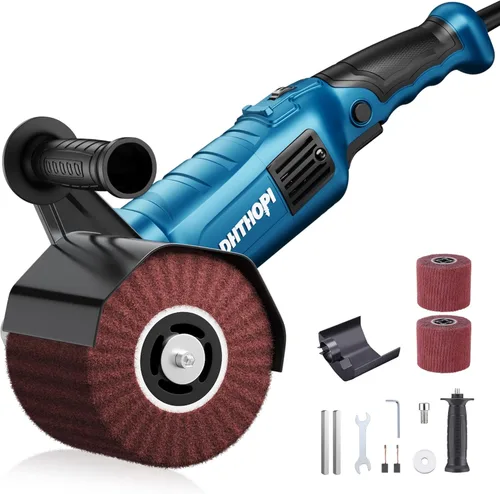 Vista 9 de LDHTHOPI Máquina de pulido y lustrado de 1800W, pulidor eléctrico de acero inoxidable de mano de 110V, 8 velocidades variables, 3100RPM para metal