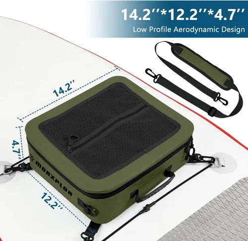 Vista 5 de MORXPLOR Bolsa térmica impermeable de PVC para paddleboard, 12 latas, enfriador aislado suave para paddleboard, camping, kayak