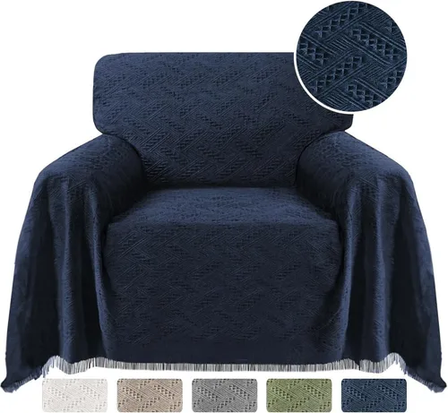 Vista 21 de Turquoize - Funda para sofá de algodón de color gris, protector para sofá, funda para sofás, fundas para sofá seccional lavables para perros