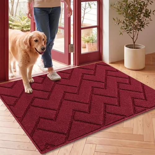 Vista 66 de hicorfe Tapete para puerta delantera para entrada exterior, 20 x 31.5 pulgadas, absorbente, resistente a la suciedad, tapetes de bienvenida