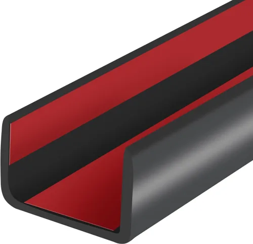 Vista 40 de Borde de goma protector, canal en U autoadhesivo de 1-1/2 pulgadas para maderas, bandas flexibles en forma de U para despegar y pegar, protector