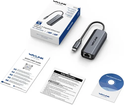 Vista 8 de Adaptador USB C a Ethernet de 5 Gbps WAVLINK Adaptador de red Ethernet LAN Gigabit USB tipo C a RJ45 para Windows, Mac OS, iPad OS y más