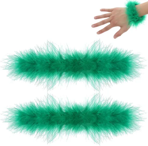 Vista 9 de Cooluckday 2 pulseras de plumas para mujer, diseño de círculo, palmaditas, decoración de muñeca, brazaletes