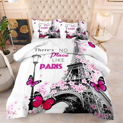 Vista 9 de kxry Lindo juego de edredón de niña negra, juegos de ropa de cama individual de niña afroamericana para niños, bonito edredón de nubes estrelladas