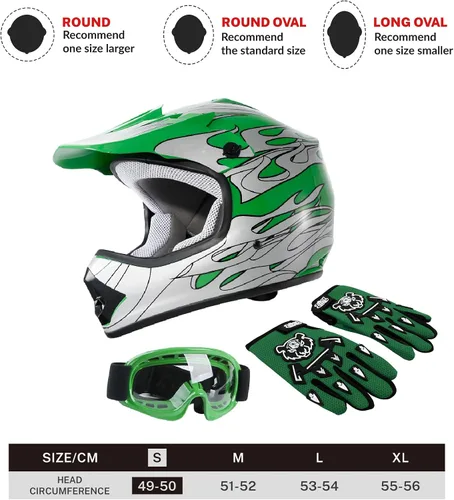 Vista 109 de SLMOTO - Casco DOT para niños y jóvenes, casco de motocross para todoterreno y calle, casco de motocicleta, casco de bicicleta de tierra, motocross