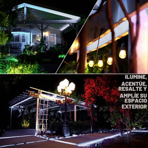 Vista 5 de luces LED en cuerda de 3/8 pulgadas color blanco -Tubo IP65 de PVC de cristal claro resistente al agua. Luces de decoración navideñas Blanco fresco
