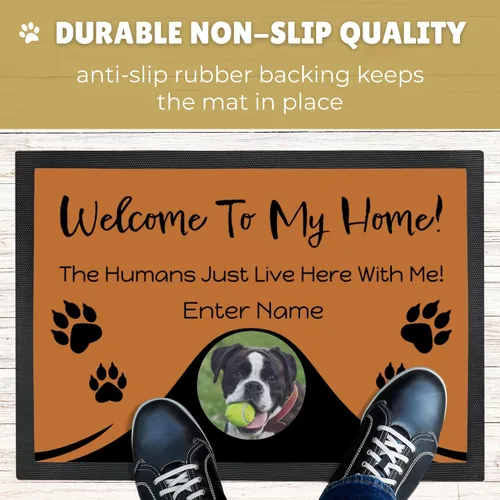 Vista 4 de Tapete personalizado para puerta de perro con foto y nombre, tapete de bienvenida personalizado, tapete de piso, tapete para puerta delantera