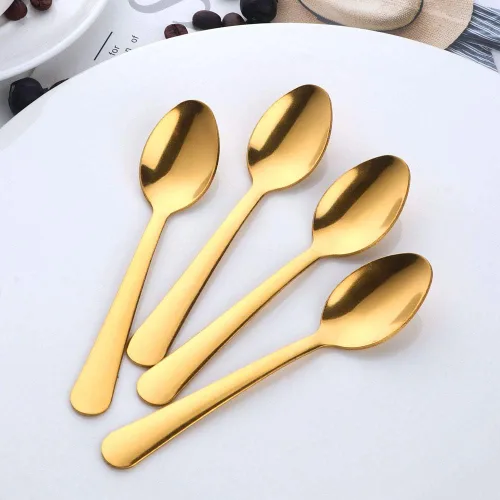 Vista 6 de Juego de 12 cucharas de café, mini cucharas de café, cucharas de café expreso de acero inoxidable, cucharas pequeñas para postre, té, aperitivo, 4.5