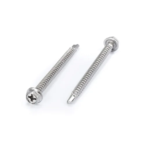 Vista 31 de THE CIMPLE CO Tornillo autoroscante de cabeza combinada #8, 1 pulgada de longitud, acero inoxidable 410 con cabeza hexagonal y Phillips, tornillo