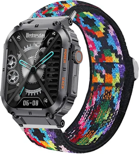 Vista 17 de Lamshaw Correa de reloj de 0.866 pulgadas, correa de repuesto ajustable de nailon elástico elástico compatible con reloj inteligente KACLUT/EIGIIS