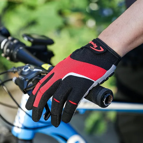 Vista 8 de KynciLOR Guantes de ciclismo para mujer y hombre, guantes de ciclismo con dedos para pantalla táctil y almohadillas de palma con silicona