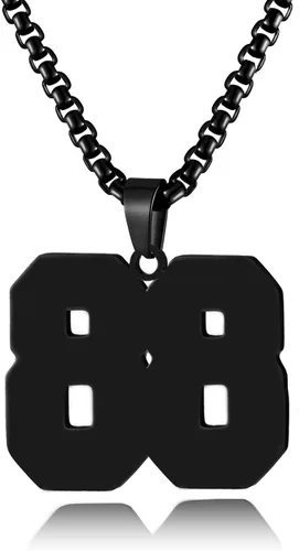 Vista 68 de Collar de Número Dorado para Hombre, Cadena de Acero Inoxidable con Colgante de Número para Atletas, Joyería Deportiva Personalizada para Niños