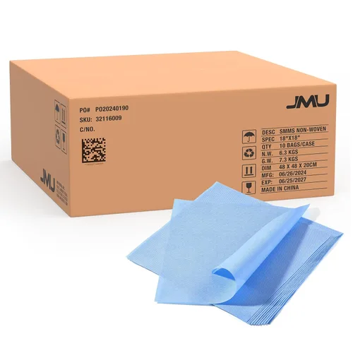 Vista 15 de JMU Envoltura de esterilización autoclave CSR de 12 x 12 pulgadas, 50 piezas SMMS no tejidas, esterilización con vapor y EO, almohadillas azules