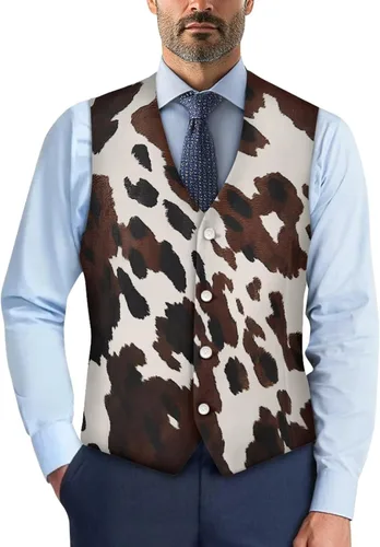 Vista 30 de TODIYADDU Chaleco de cuello en V para hombre, chaquetas de traje sin mangas Maple Leaf