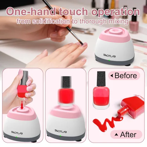 Vista 2 de Mezclador Vortex 3500rpm, Agitador de Esmalte de Uñas, Agitador de Pegamento y Mezclador de Pintura para Esmalte en Gel, Pinturas Acrílicas