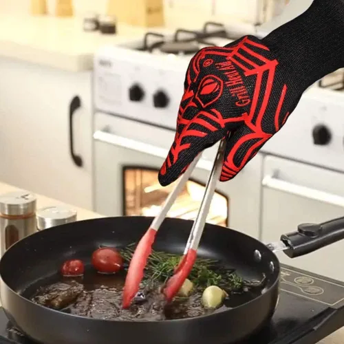Vista 5 de Guantes de parrilla y barbacoa GRILL HEAT AID para asar y cocinar, Algodón