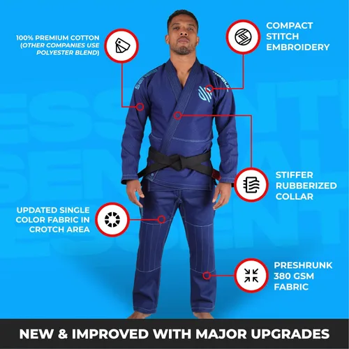 Vista 13 de Sanabul Essentials V.2 Ultra Light BJJ Jiu Jitsu Gi (ver guía especial de tallas)