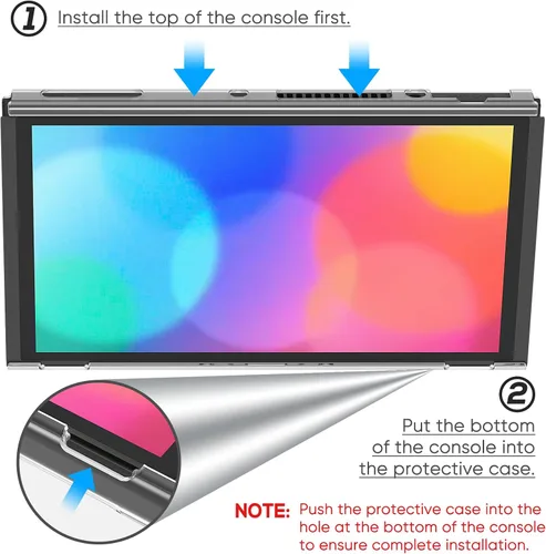 Vista 7 de Paquete de accesorios compatible con el modelo OLED Nintendo Switch, kit de interruptor con funda de transporte, funda protectora 3 en 1, protector
