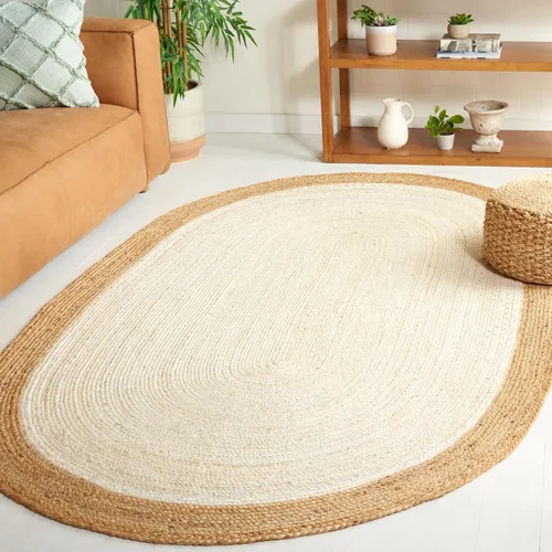 Vista 31 de SAFAVIEH Natural Fiber Collection - Alfombra ovalada, 2 pies 6 pulgadas x 4 pies, ovalada, azul aguamarina y marrón natural, yute hecho a mano