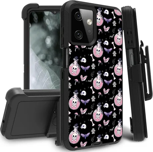 Vista 45 de Funda para Motorola Edge 2021 / Moto Edge 5G UW, protección resistente de 3 capas híbridas a prueba de golpes con funda de clip para cinturón