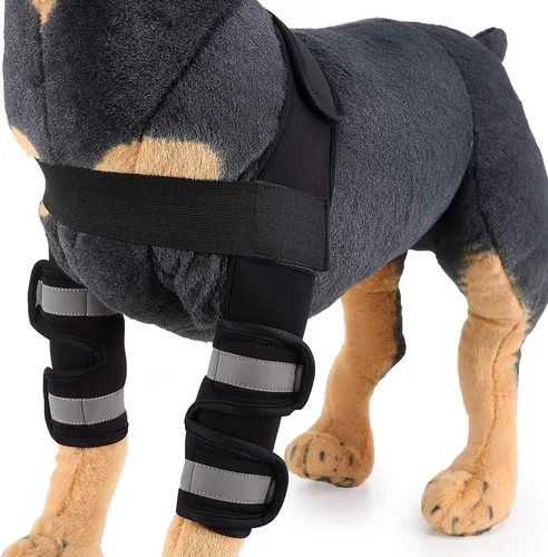 Vista 7 de Soporte reflectante de hombro para perro, soporte de pierna frontal, protector de codo canino, envoltura de articulación de apoyo adicional