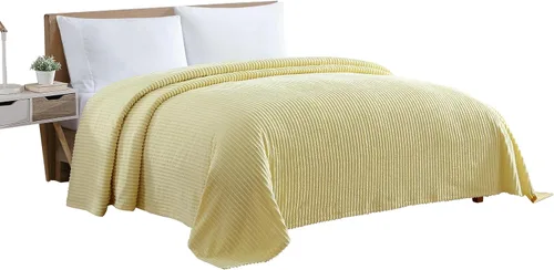 Vista 14 de Beatrice Home Fashions Colcha de chenilla Channel, King, color azul
