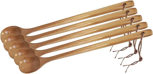 Vista 6 de Cucharas de mezcla de sopa de madera de 13.2 pulgadas, cuchara de cocina de mango largo, utensilios de cocina estilo japonés, 1 unids