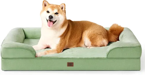 Vista 83 de EHEYCIGA – Cama ortopédica impermeable para perros pequeños, de espuma viscoelástica tipo caja de huevos, con bordes elevados y base antideslizante