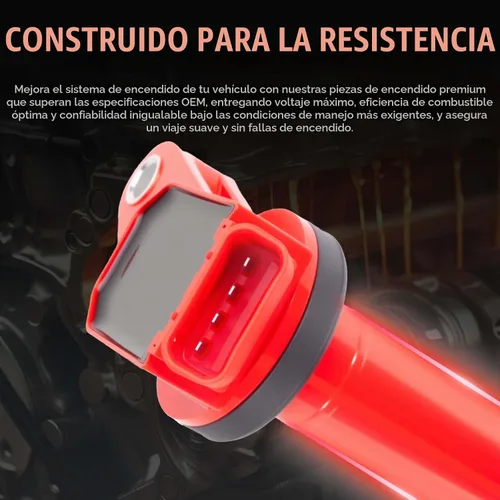 Vista 3 de Juego de 4 bobinas de encendido UF507 mejoradas y bujías