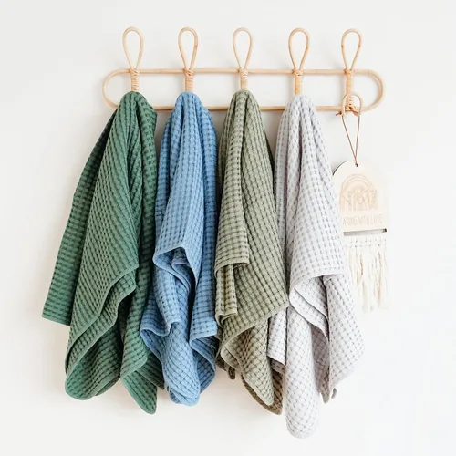Vista 8 de Konssy Manta de Bebé de Gofre - Suave y Acogedora Manta de Arrullo para Guardería, Manta Ligera para Niños Pequeños para Niños y Niñas, Ideal