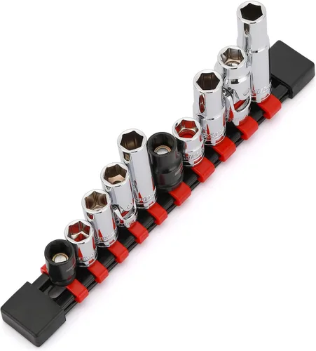 Vista 8 de MIXPOWER 5 piezas de enchufe de 1/4" de 6 puntos de tamaño único de 10 mm, juego de enchufes de 10 mm, enchufe magnético, junta universal, enchufe