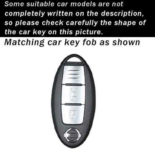 Vista 2 de ontto Funda para llavero de automóvil Nissan de 3 botones, compatible con Infiniti Smart Remote Key Holder Beige