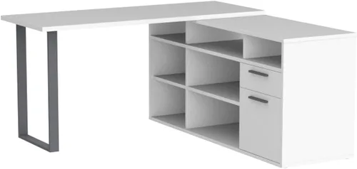 Vista 4 de Bestar Solay - Escritorio en forma de L, 60 W, color blanco