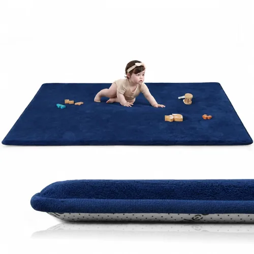 Vista 20 de Tapete de juego ultra suave para bebé, tapete redondo de espuma elástica de 1.3 pulgadas de grosor de 47 pulgadas para niños pequeños, parte trasera